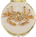 Kubla Crafts Bejeweled Enamel 1958 Crab Compact Mirror