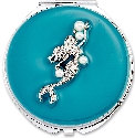 Kubla Crafts Bejeweled Enamel 1961 Mermaid Compact Mirror