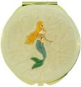 Kubla Crafts Bejeweled Enamel 1977 Mermaid Compact Mirror