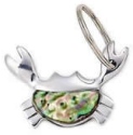 Kubla Crafts Bejeweled Enamel 1402 Key Ring Abalone Crab