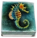 Kubla Crafts Capiz 1586 Seahorse Capiz Box