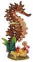 Kubla Crafts Bejeweled Enamel 3413BR Seahorse Box Brown