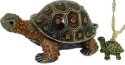 Kubla Crafts Bejeweled Enamel 4009TN Brn Turtle Box with Necklace
