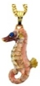 Kubla Crafts Bejeweled Enamel KUB 2 4013SN Pink Seahorse Necklace