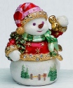 Kubla Crafts Bejeweled Enamel 4093R Red Jingle Snowman Box