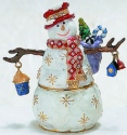 Kubla Crafts Bejeweled Enamel 4094 Whimsical Snowman Box