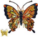 Kubla Crafts Capiz 2102A Mosaic Glass Butterfly Napkin Rings Set of 4