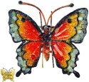 Kubla Crafts Capiz 2102BN Mosaic Glass Butterfly Napkin Rings Set of 4