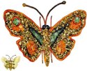 Kubla Crafts Capiz 2102CN Mosaic Glass Butterfly Napkin Rings Set of 4