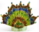 Kubla Crafts Capiz 2123 Glass Mosaic Peacock Votive