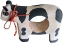 Kubla Crafts Capiz 2160E Cow Wood Napkin Rings Set of 4