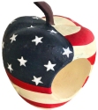 Kubla Crafts Capiz 2160H Flag Apple Wood Napkin Ring