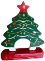 Kubla Crafts Capiz 2160I Christmas Tree Wood Napkin Rings Set of 4