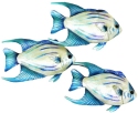 Kubla Crafts Capiz 2175 Trio Fish Metal and Capiz Wall Decor Set of 2