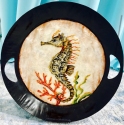 Kubla Crafts Capiz 2193 Seahorse Capiz Tray - Wall Decor