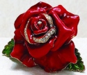 Kubla Crafts Bejeweled Enamel 3594R Red Rose Box