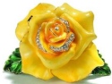 Kubla Crafts Bejeweled Enamel 3594Y Yellow Rose Box
