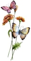 Kubla Crafts Capiz 2242N Butterfly on Zinnia Capiz Wall Décor