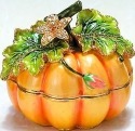 Kubla Crafts Bejeweled Enamel 3787 Pumpkin Box