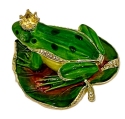 Kubla Crafts Bejeweled Enamel 2812N Prince Frog Box