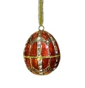 Kubla Crafts Bejeweled Enamel 2870RN Jeweled Enamel Red Egg Ornament