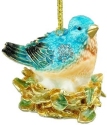 Kubla Crafts Cloisonne 2892N Bluebird Bejeweled Enamel Ornament
