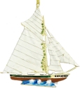Kubla Crafts Cloisonne 2895 Jeweled Enamel Sailboat Ornament