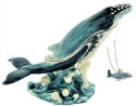 Kubla Crafts Bejeweled Enamel 2904HN Humpback Whale Hinged Box and Necklace