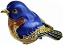Kubla Crafts Bejeweled Enamel 2907 Bluebird Hinged Box