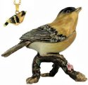 Kubla Crafts Bejeweled Enamel 2908FN Goldfinch Box & Necklace