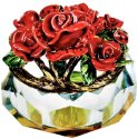 Kubla Crafts Bejeweled Enamel 2909N Enamel Glass Ladybug & Roses Box