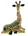 Kubla Crafts Bejeweled Enamel 2915- Giraffe Hinged Box