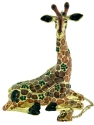 Kubla Crafts Bejeweled Enamel 2915GN Giraffe Hinged Box and Necklace