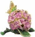Kubla Crafts Bejeweled Enamel 2916PK Pink Hydrangea Box with Butterfly