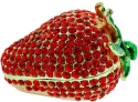 Kubla Crafts Bejeweled Enamel 2917 Strawberry Hinged Box
