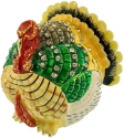 Kubla Crafts Bejeweled Enamel 2918 Turkey Hinged Box