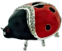 Kubla Crafts Bejeweled Enamel 2920 Ladybug Hinged Box