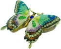 Kubla Crafts Bejeweled Enamel 2922 Butterfly Hinged Box
