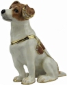 Kubla Crafts Bejeweled Enamel 2936 Jack Russell Dog Hinged Box