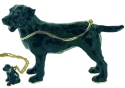 Kubla Crafts Bejeweled Enamel 2937LN Black Labrador Dog Hinged Box and Necklace