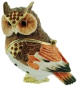 Kubla Crafts Bejeweled Enamel 2946 Owl Hinged Box