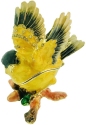 Kubla Crafts Bejeweled Enamel 2953 Goldfinch Flying Hinged Box