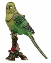Kubla Crafts Bejeweled Enamel 2958 Parakeet Hinged Box