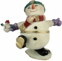 Kubla Crafts Bejeweled Enamel 2960 Snowman Hinged Box