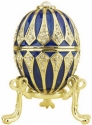 Kubla Crafts Bejeweled Enamel 2961 Blue Egg Hinged Box