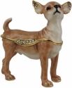 Kubla Crafts Bejeweled Enamel 2962 Chihuahua Hinged Box
