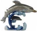 Kubla Crafts Bejeweled Enamel 2970 Dolphin and Baby Hinged Box