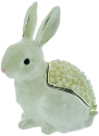 Kubla Crafts Bejeweled Enamel 2972 White Rabbit With Pearl Hinged Box