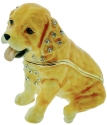 Kubla Crafts Bejeweled Enamel 2973 Yellow Lab Puppy Hinged Box