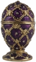 Kubla Crafts Bejeweled Enamel 2979 Purple Egg Hinged Box